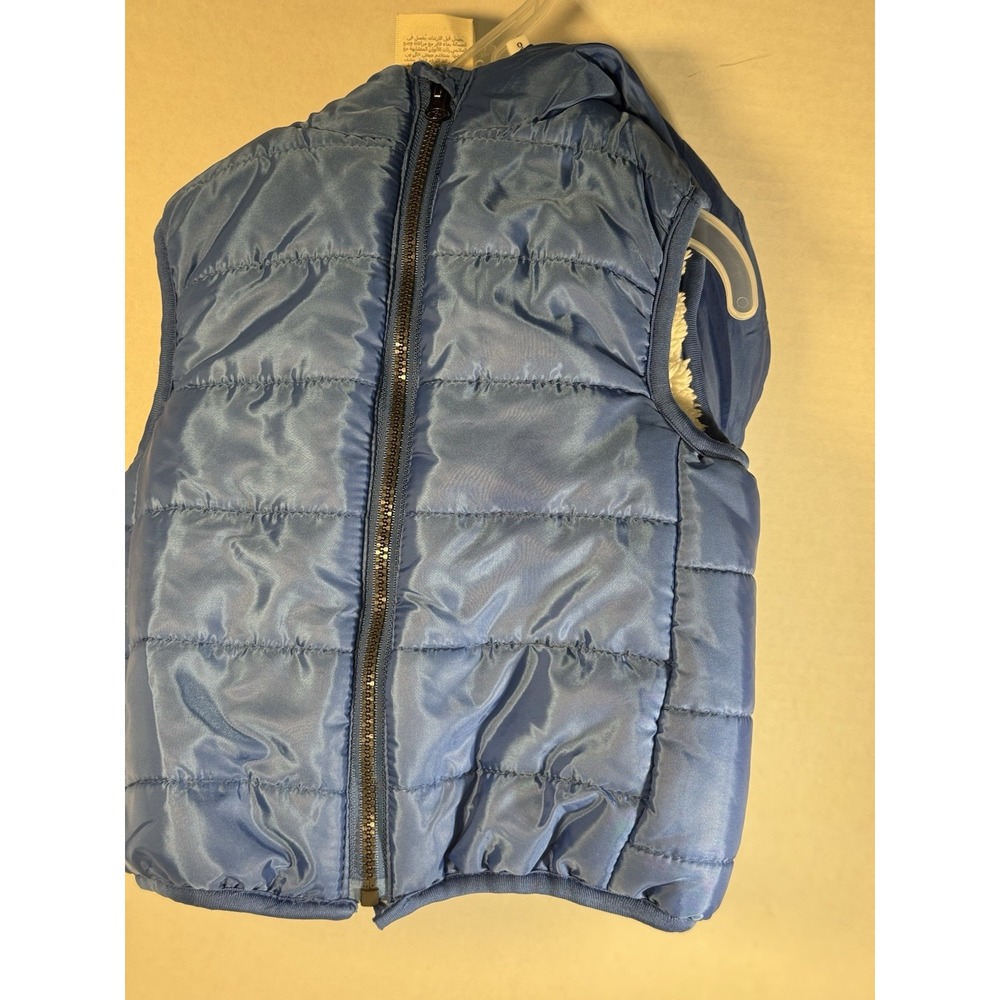 First Impressions Blue  Puffer Fleece Vest 0-3Months  -‎ Pre-owned
